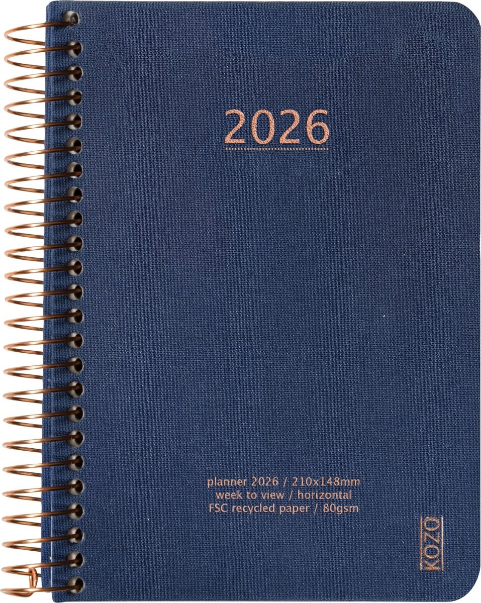 Kozo 2026 Kalender | A6 | Uge | Navy
