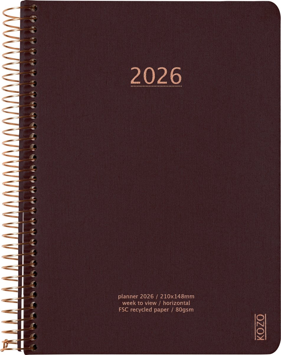 Kozo 2026 Kalender | A5 | Uge | Coffee
