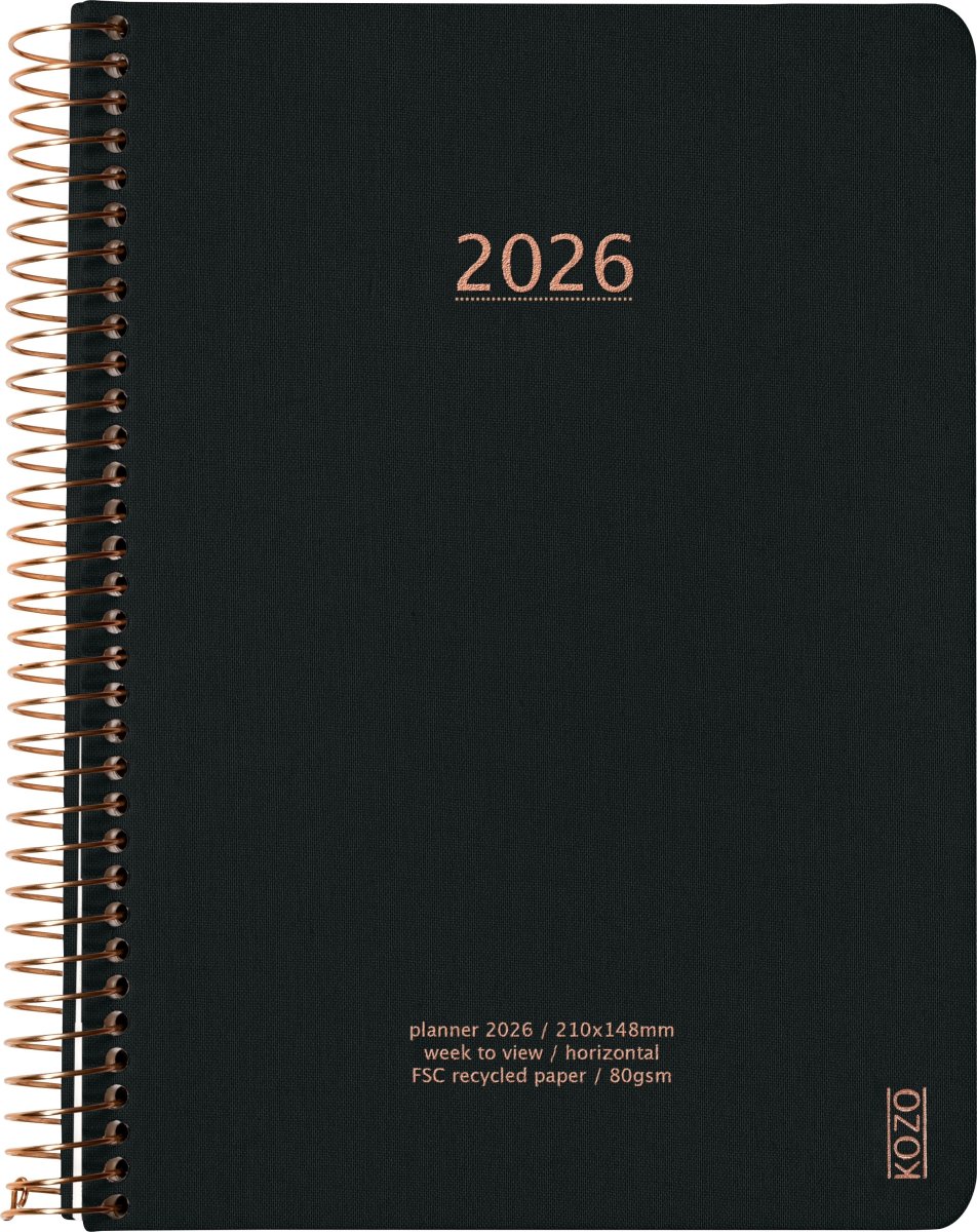Kozo 2026 Kalender | A5 | Uge | Black