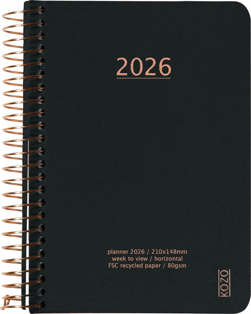 Kozo 2026 Kalender | A6 | Uge | Black