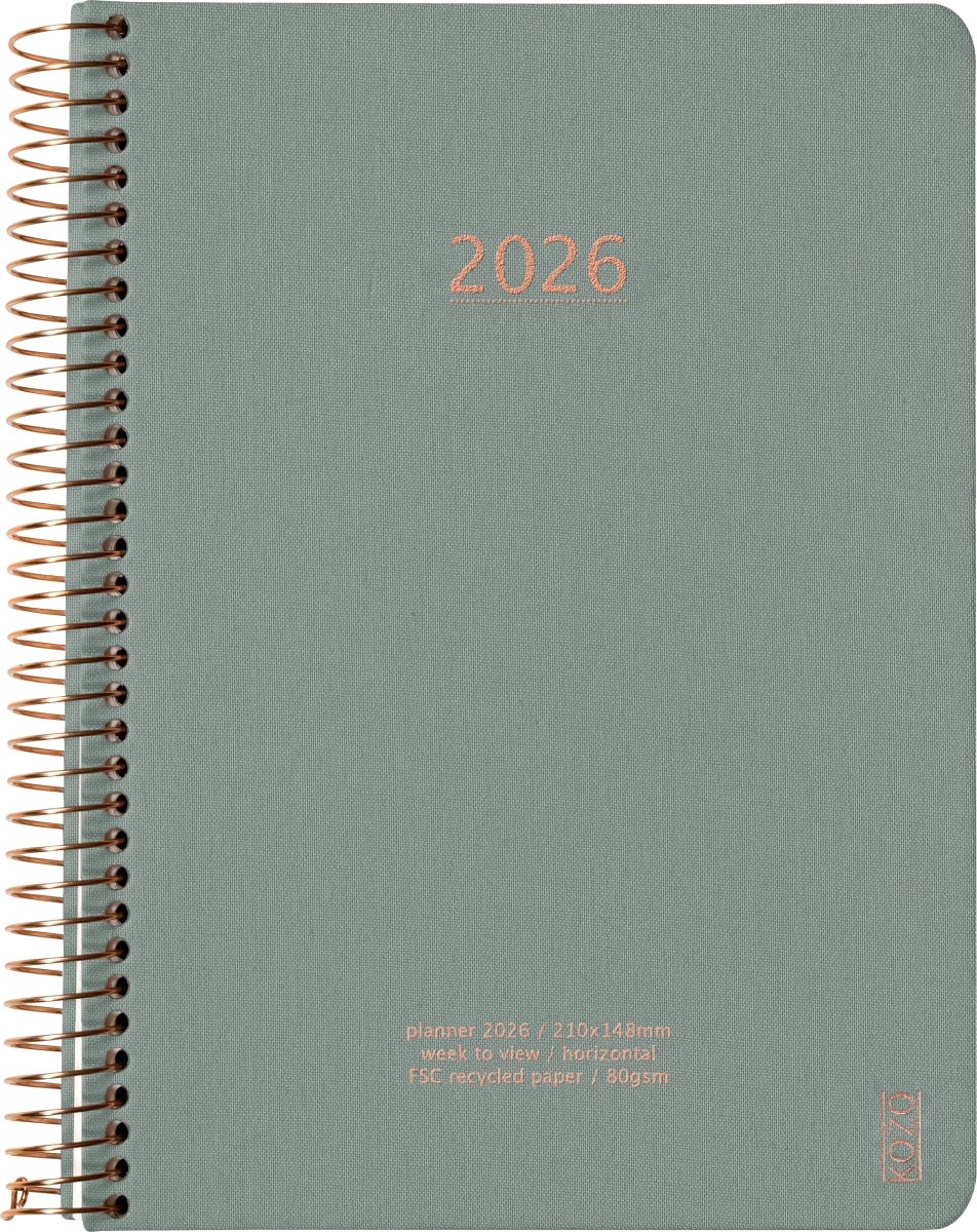 Kozo 2026 Kalender | A5 | Uge | Aloe Vera
