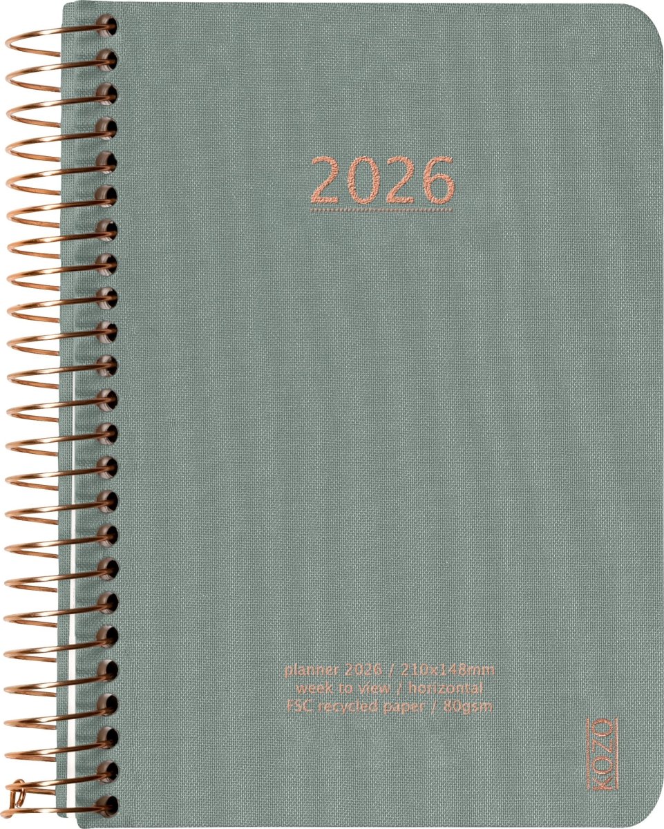 Kozo 2026 Kalender | A6 | Uge | Aloe Vera