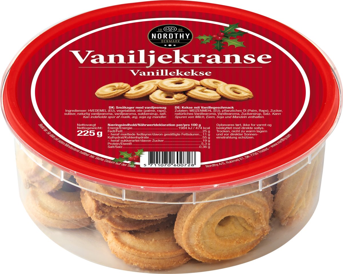 Nordthy Vaniljekranse i dåse, 225 g