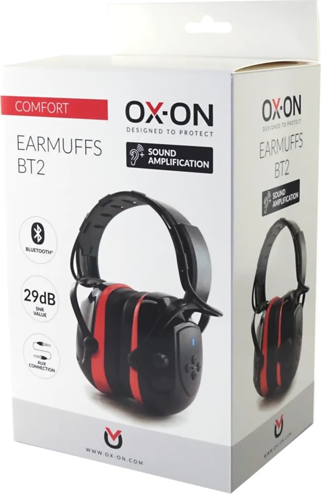 OX-ON Høreværn Comfort BT2 Bluetooth/Medhør, 29 db
