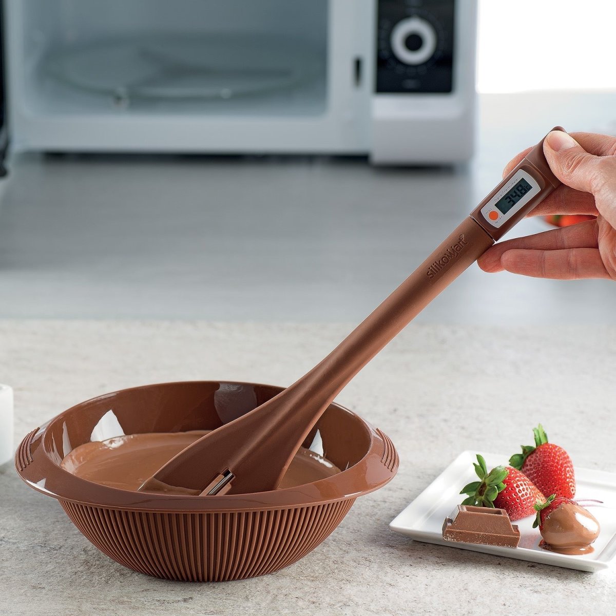 Silikomart Chokolade termometer/dejskraber, brun