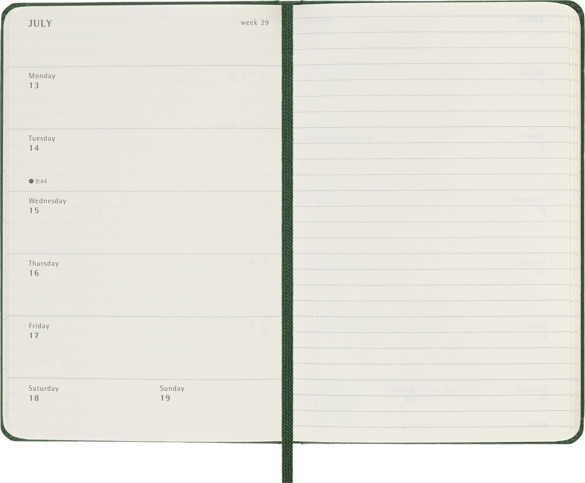 Moleskine 2026 Kalender | H | Uge | Poc. | Grøn