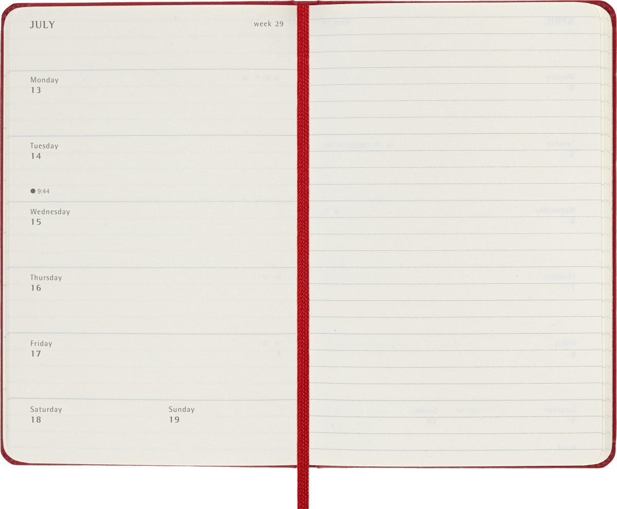 Moleskine 2026 Kalender | H | Uge | Poc. | Rød