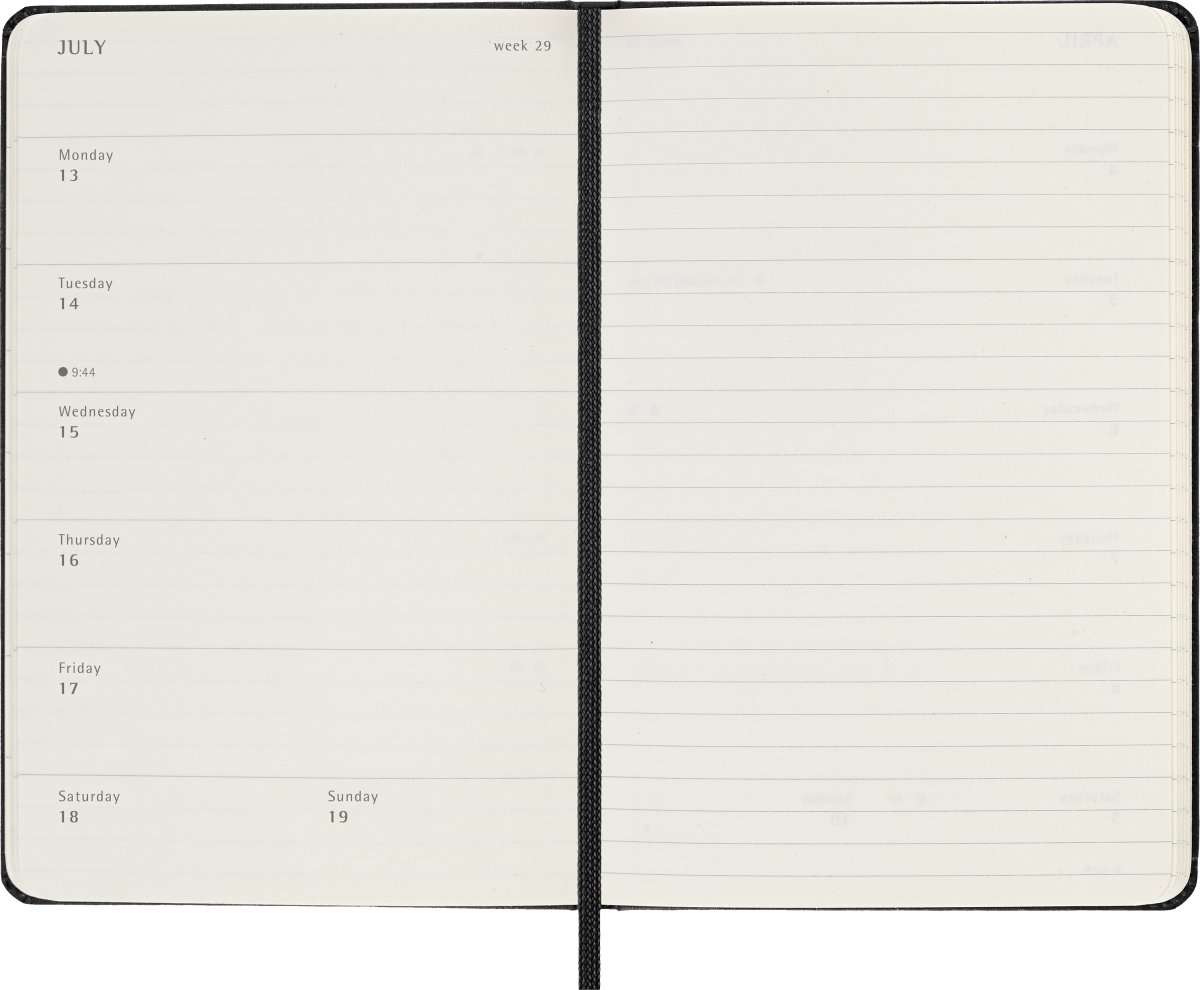 Moleskine 2026 Kalender | H | Uge | Poc. | Sort