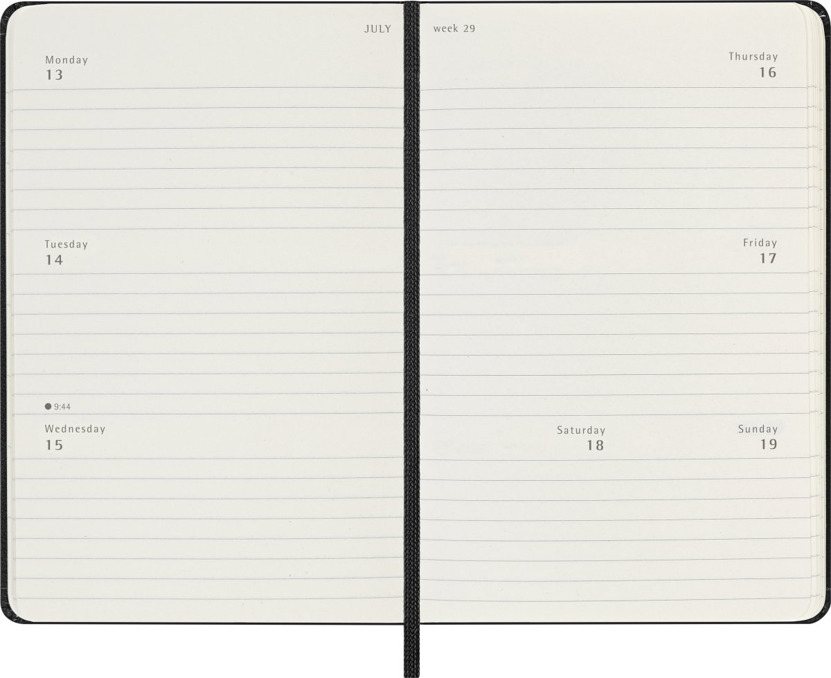 Moleskine 2026 Kalender | H | Uge h. | Poc. | Sort
