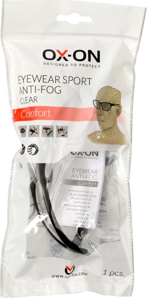 OX-ON Sikkerhedsbrille Sport Anti-Fog Comfort,Klar