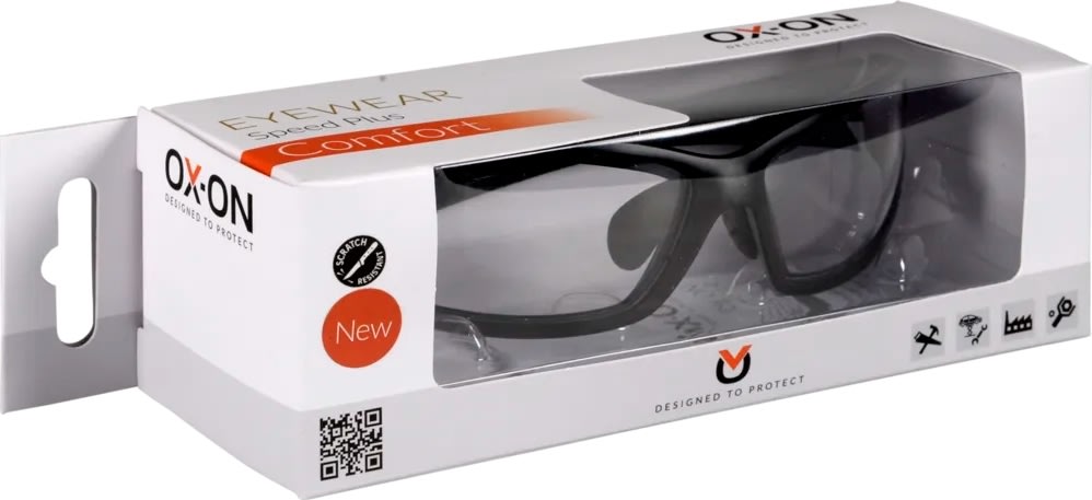 OX-ON Sikkerhedsbrille Speed Plus Comfort, Klar
