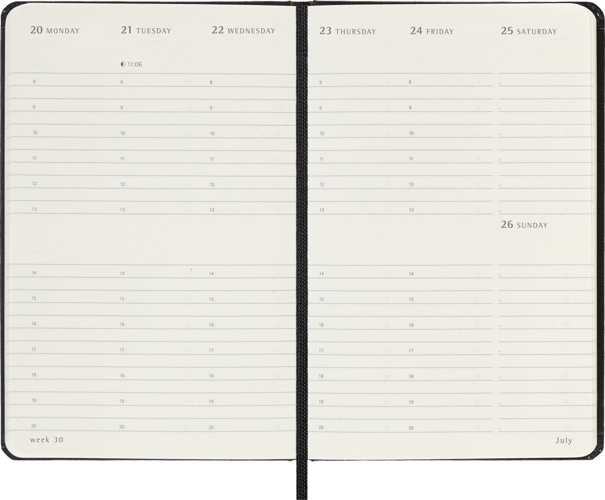 Moleskine 2026 Kalender | H | Uge v. | Poc. | Sort