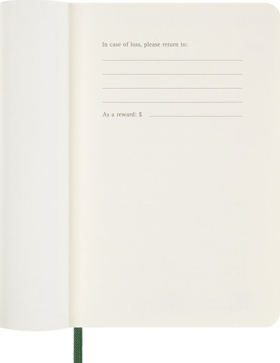 Moleskine 2026 Kalender | S | Uge | Poc. | Grøn