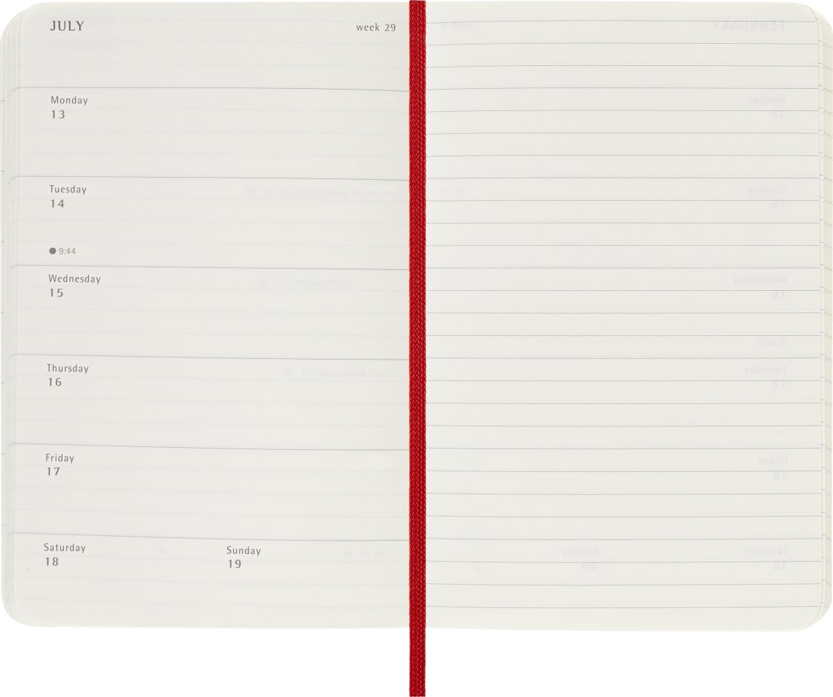 Moleskine 2026 Kalender | S | Uge | Poc. | Rød