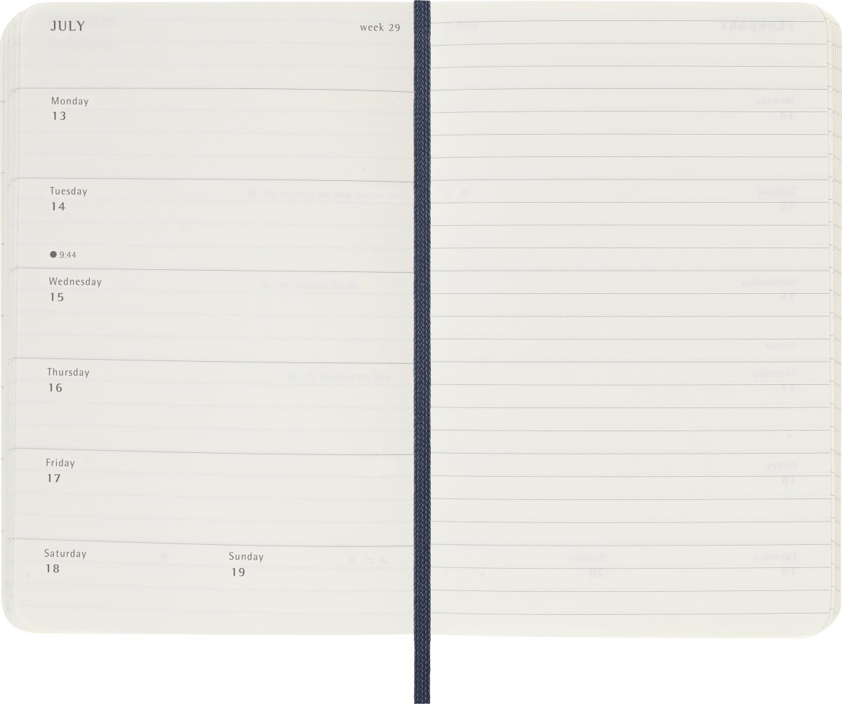 Moleskine 2026 Kalender | S | Uge | Poc. | Blå