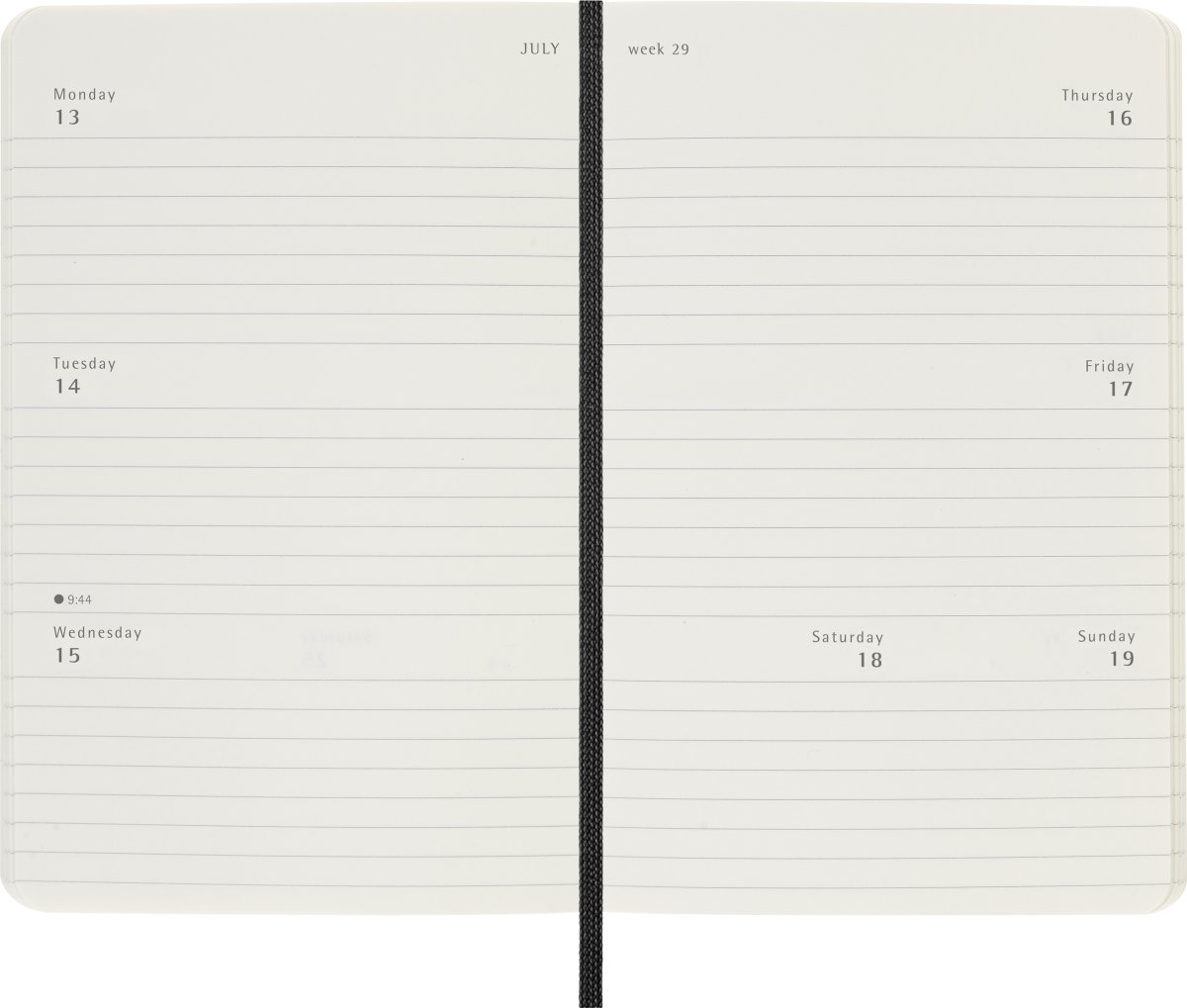 Moleskine 2026 Kalender | S | Uge h. | Poc. | Sort
