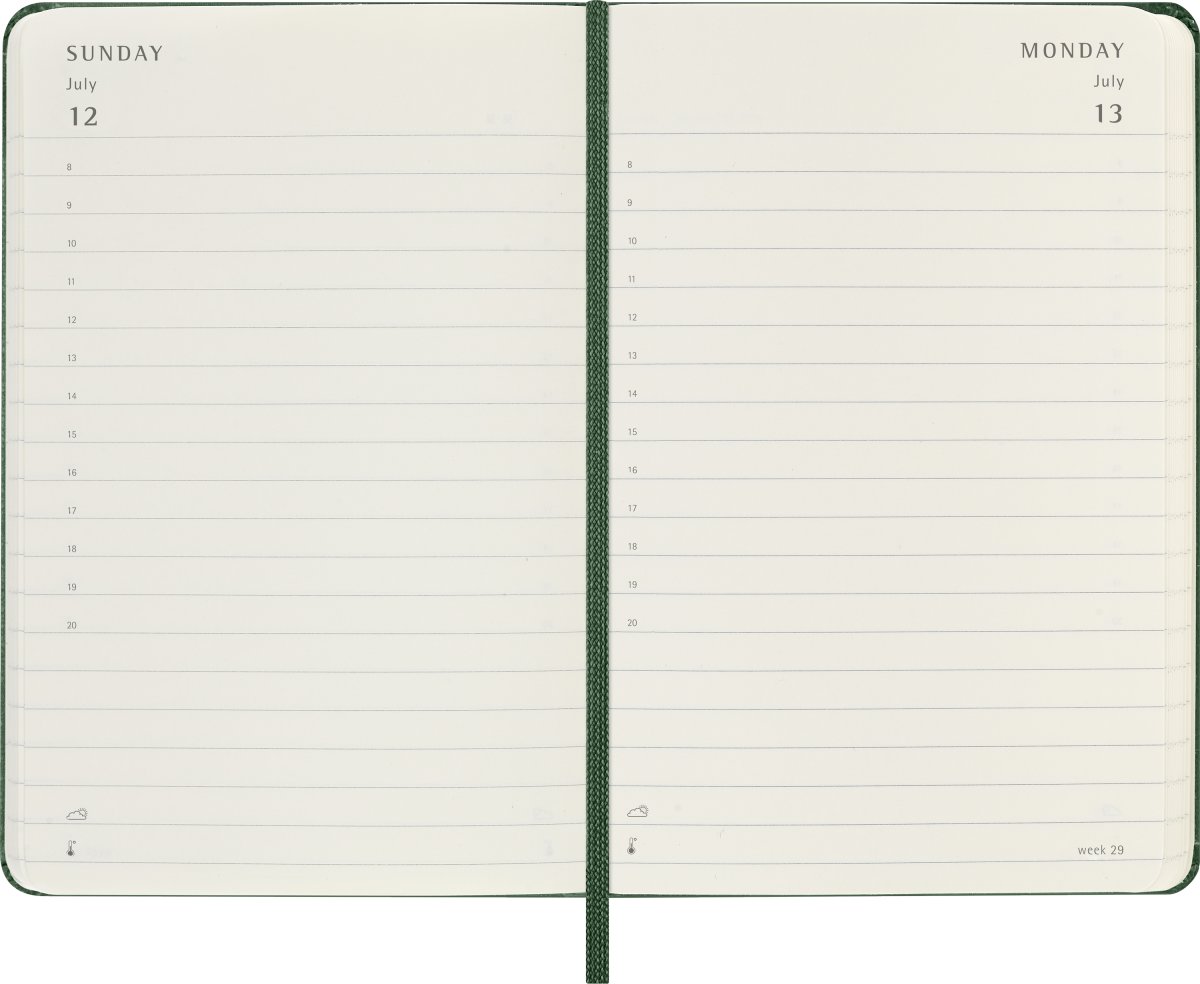 Moleskine 2026 Kalender | H | Dag | Poc. | Grøn