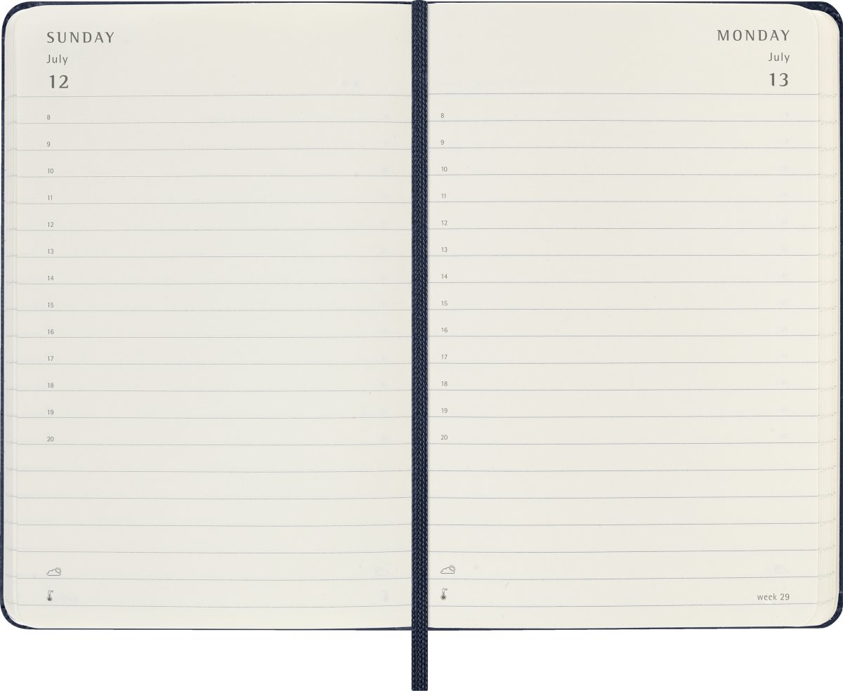 Moleskine 2026 Kalender | H | Dag | Poc. | Blå