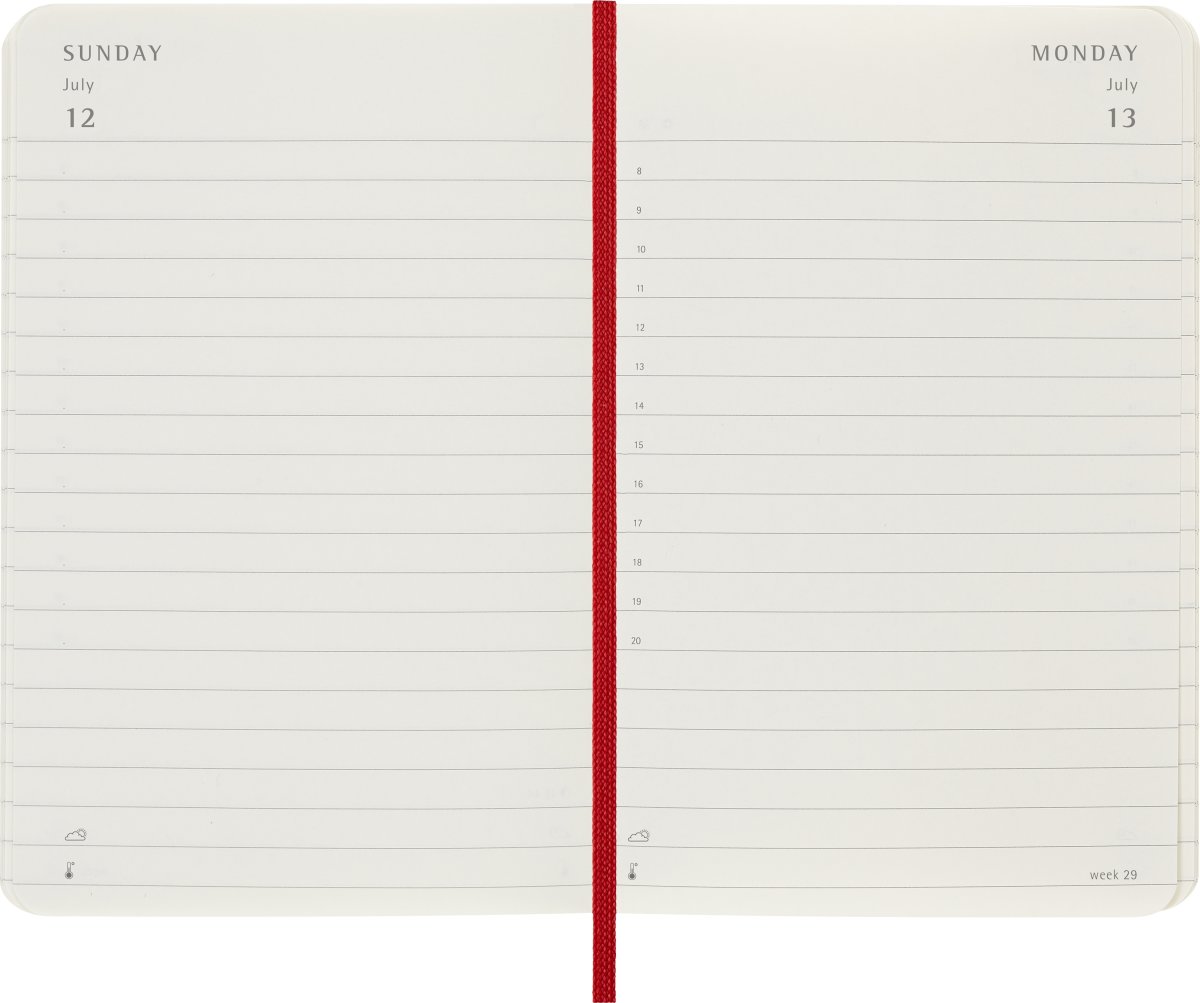 Moleskine 2026 Kalender | S | Dag | Poc. | Rød