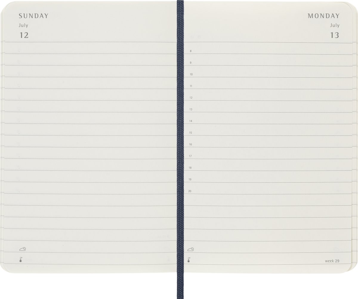 Moleskine 2026 Kalender | S | Dag | Poc. | Blå