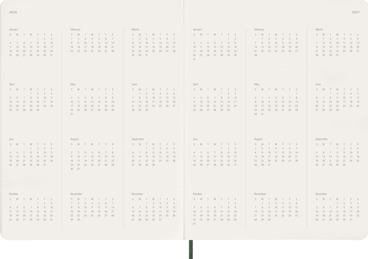 Moleskine 2026 Kalender | Ess. | Uge v. | Grøn