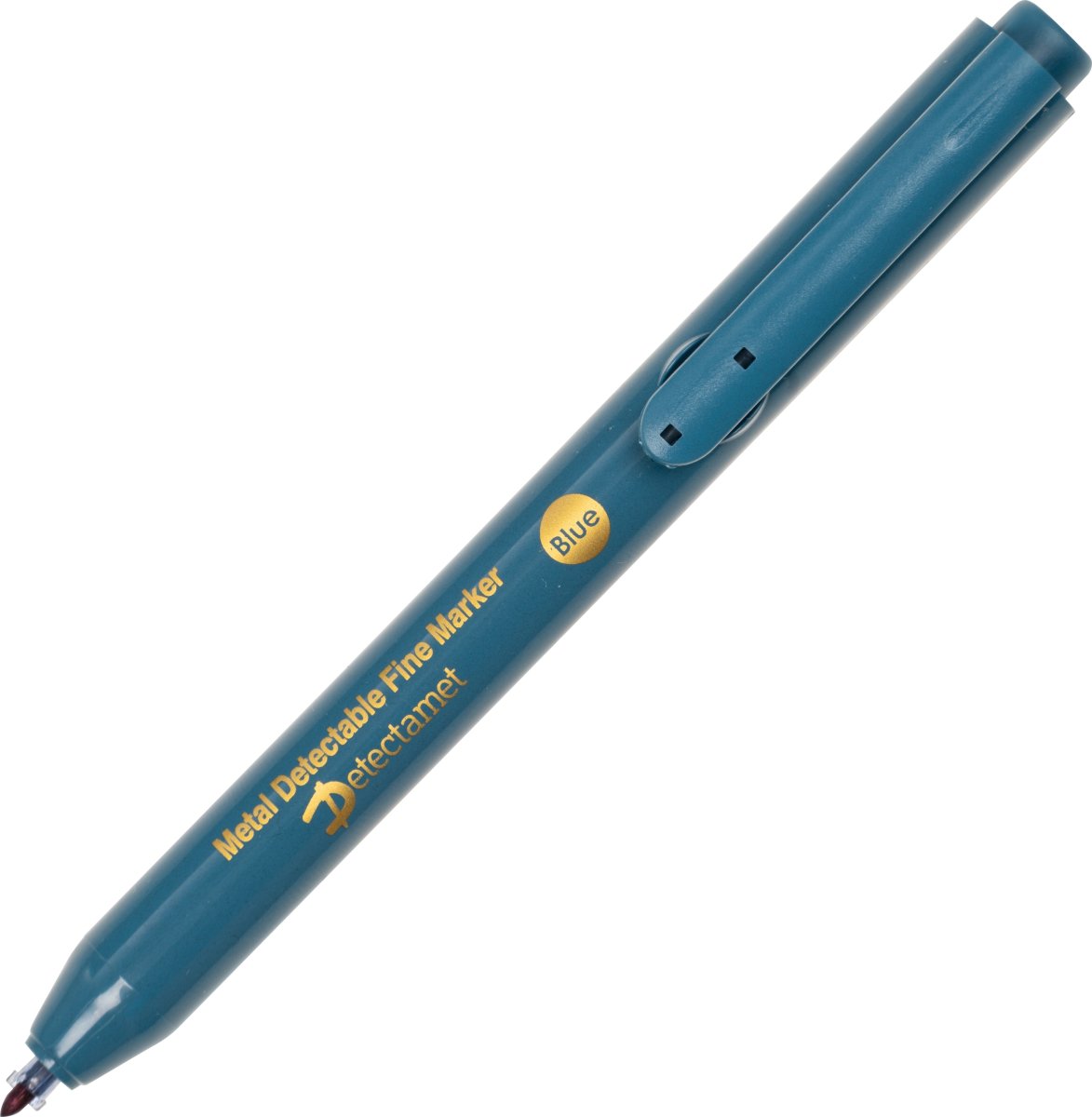 Detekterbar Permanent Marker med klik | Blå