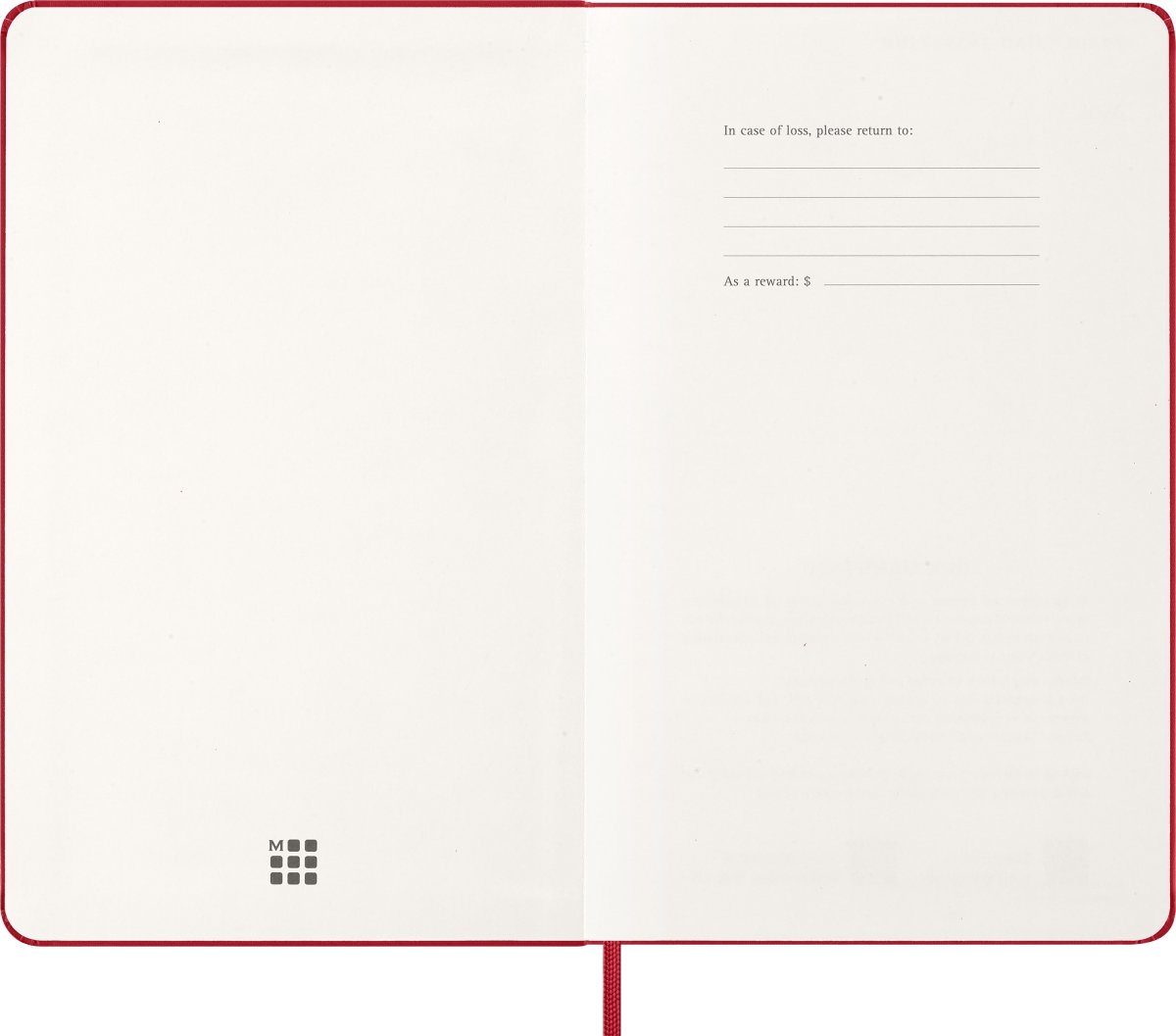 Moleskine 2026 Kalender | H | Uge | L | Rød