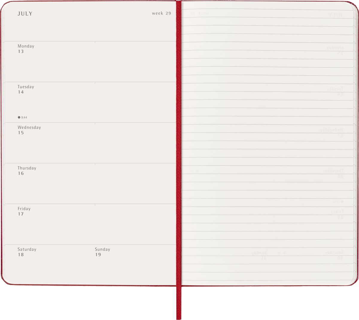 Moleskine 2026 Kalender | H | Uge | L | Rød