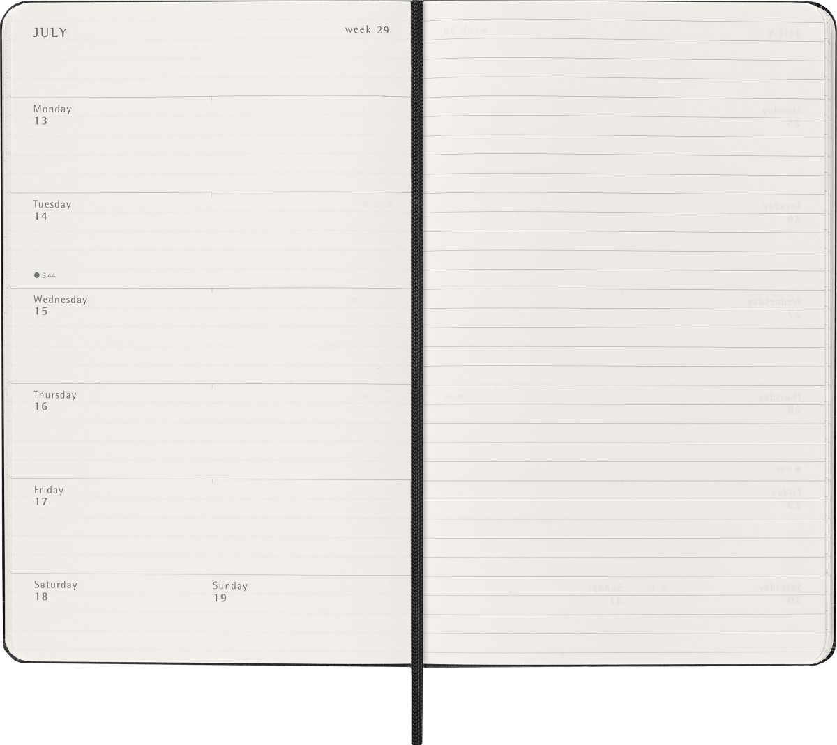 Moleskine 2026 Kalender | H | Uge | L | Sort