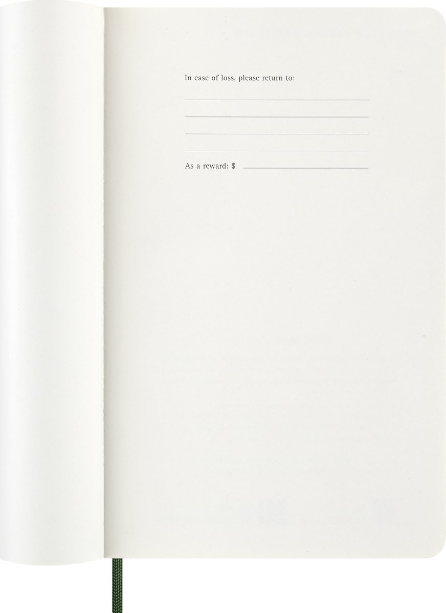 Moleskine 2026 Kalender | S | Uge | L | Grøn