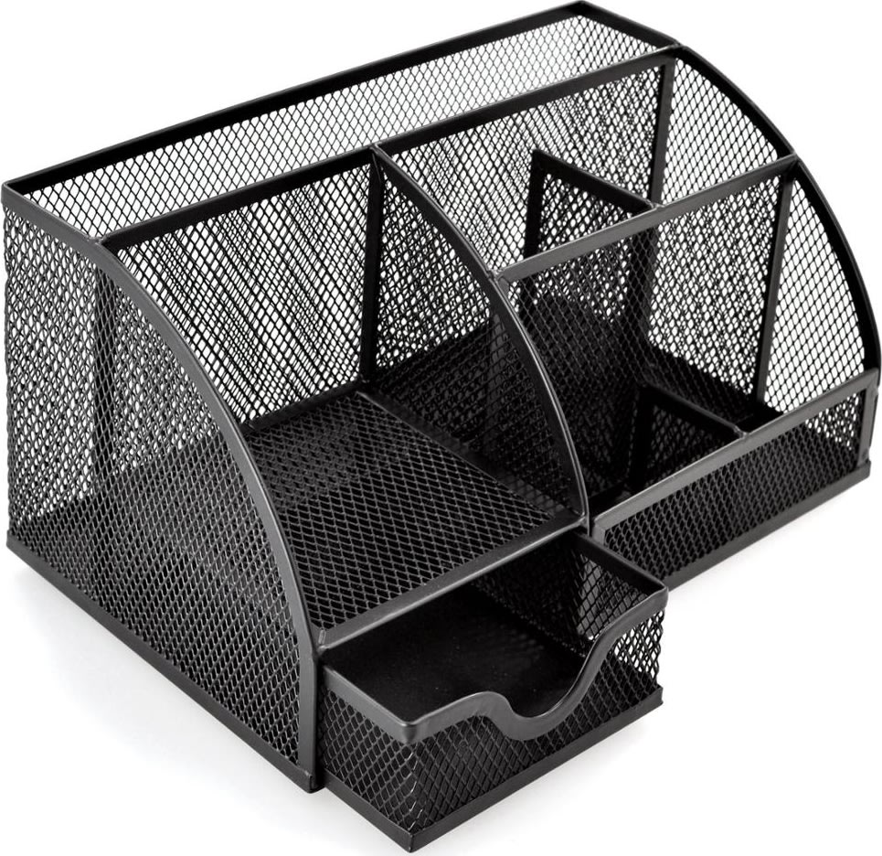 Office MESH Penne- og notesholder m.skuffe | Sort