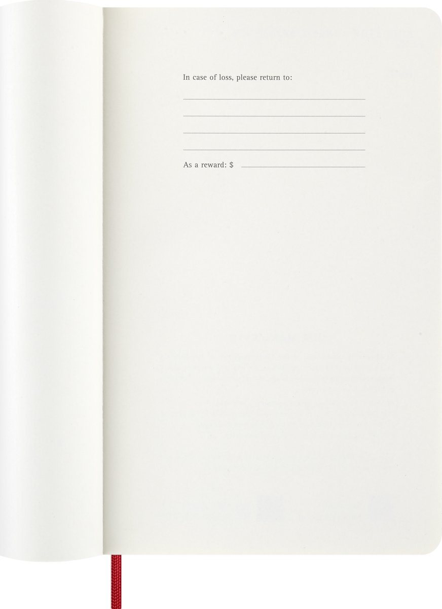 Moleskine 2026 Kalender | S | Uge | L | Rød