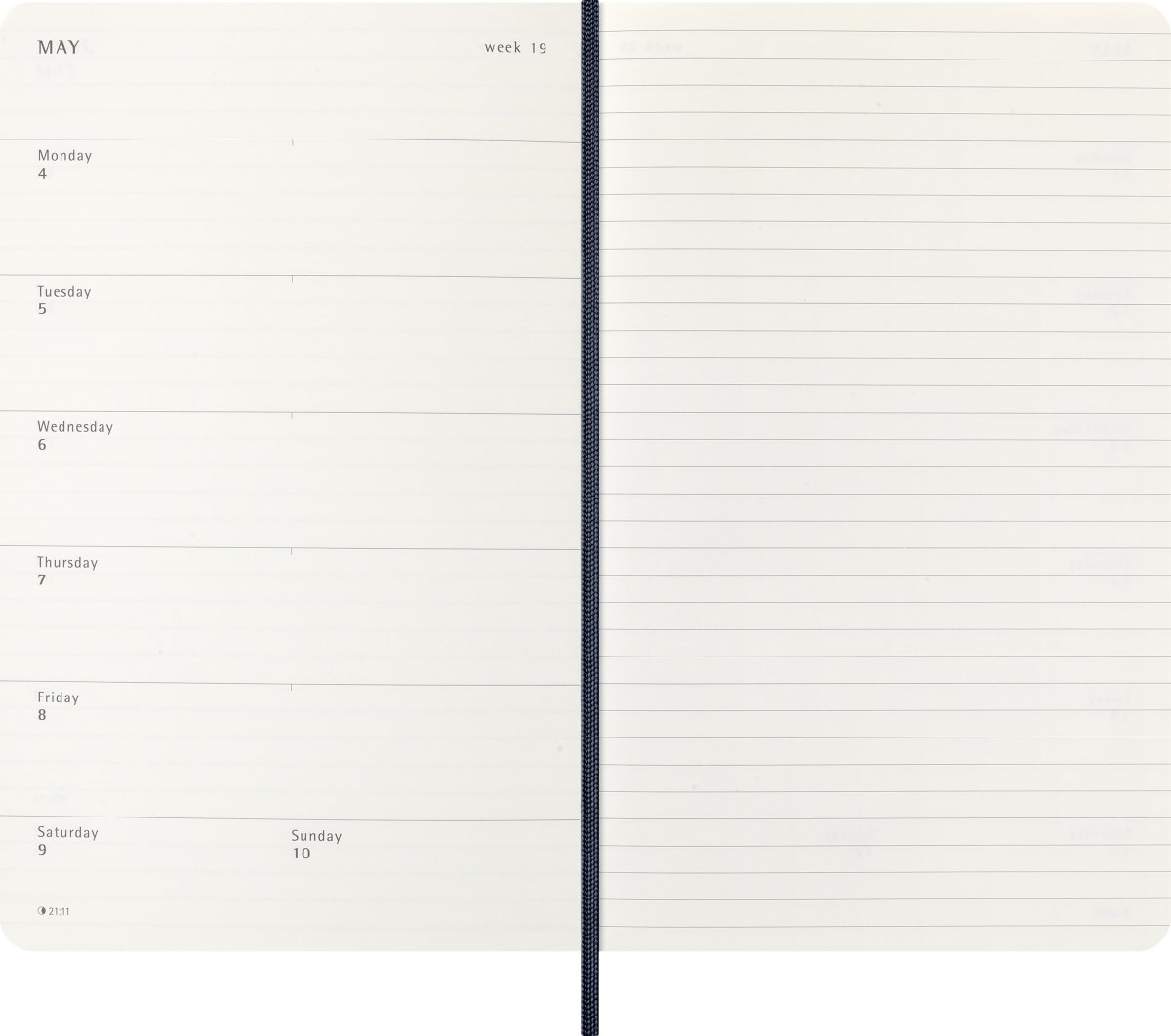 Moleskine 2026 Kalender | S | Uge | L | Blå