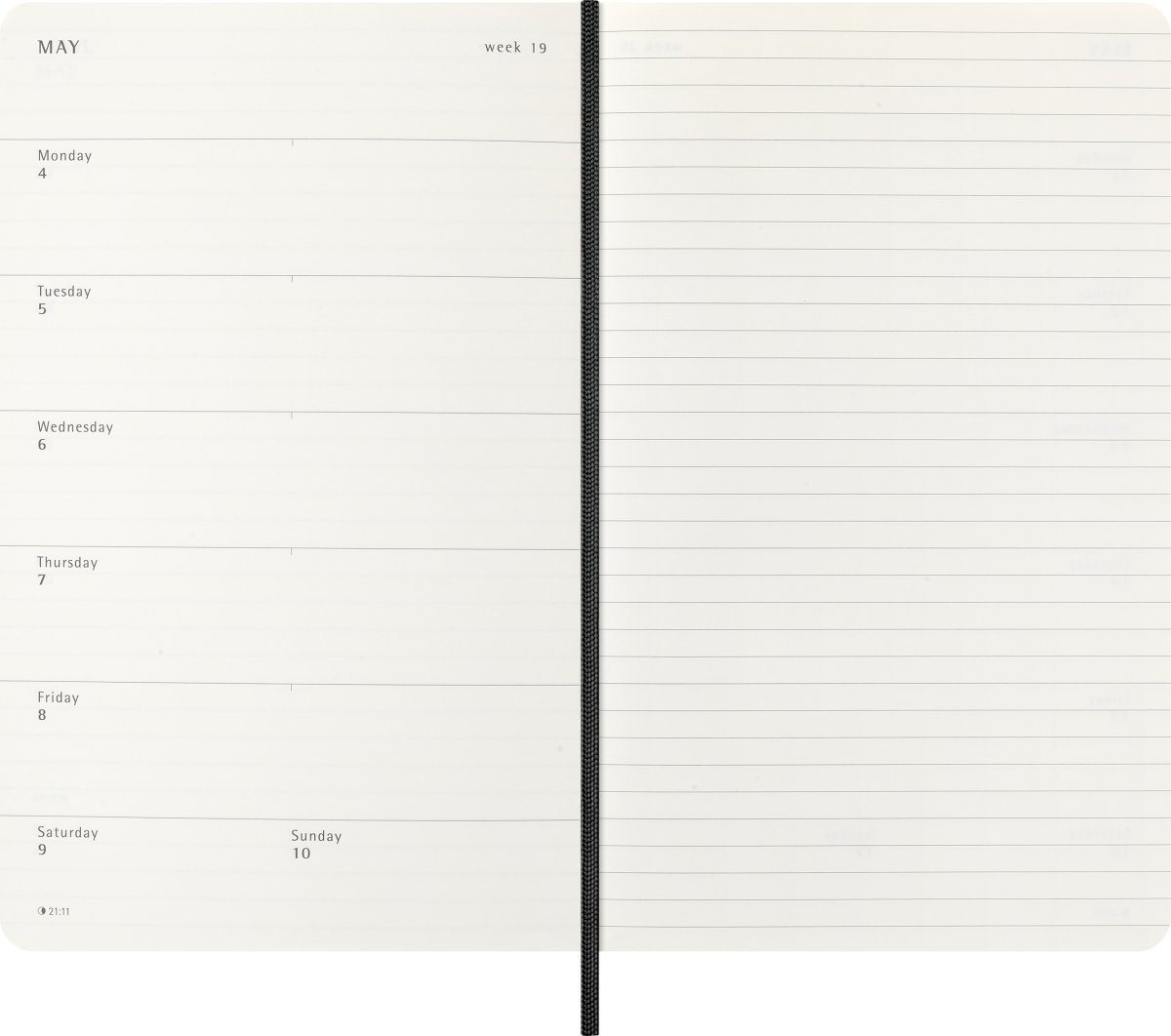 Moleskine 2026 Kalender | S | Uge | L | Sort