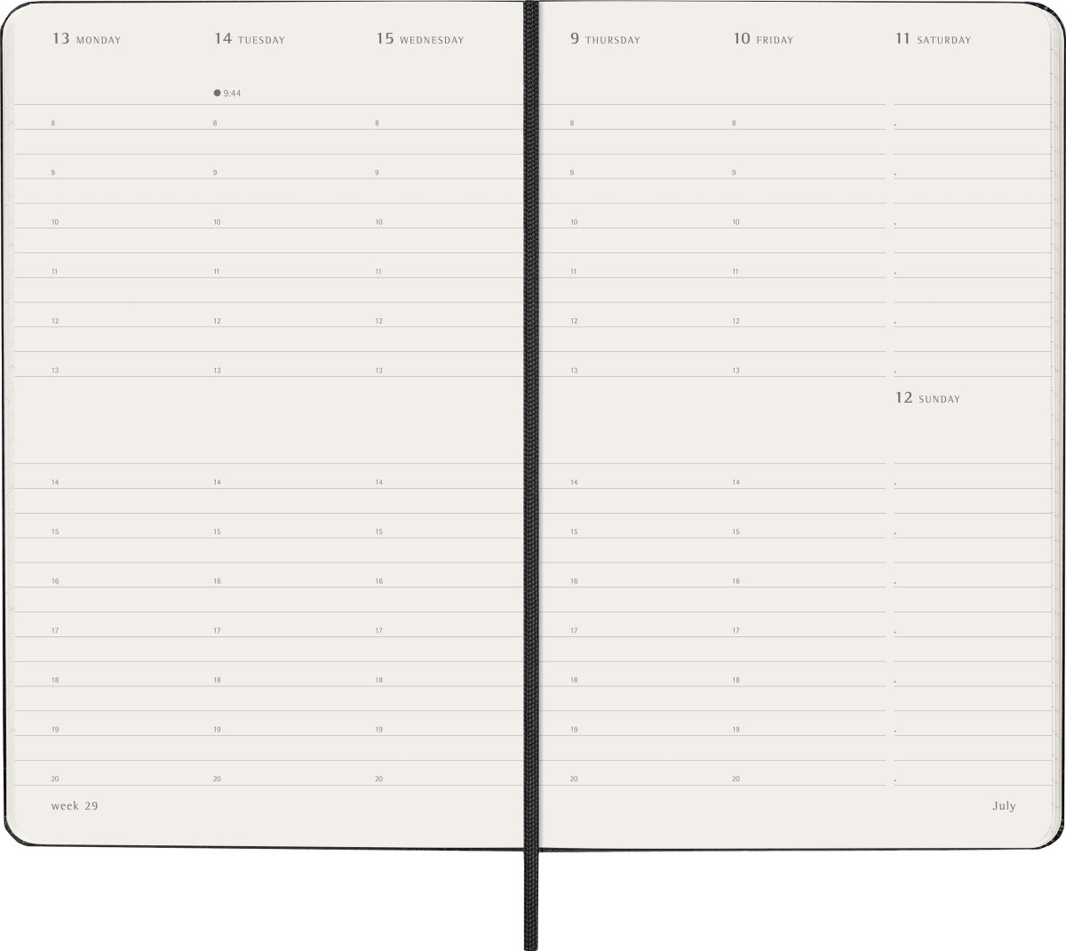 Moleskine 2026 Kalender | H | Uge v. | L | Sort