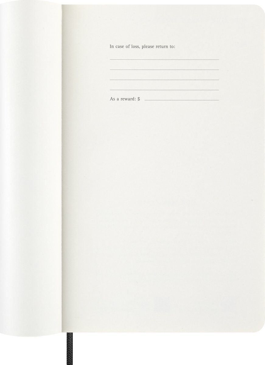 Moleskine 2026 Kalender | S | Uge h. | L | Sort