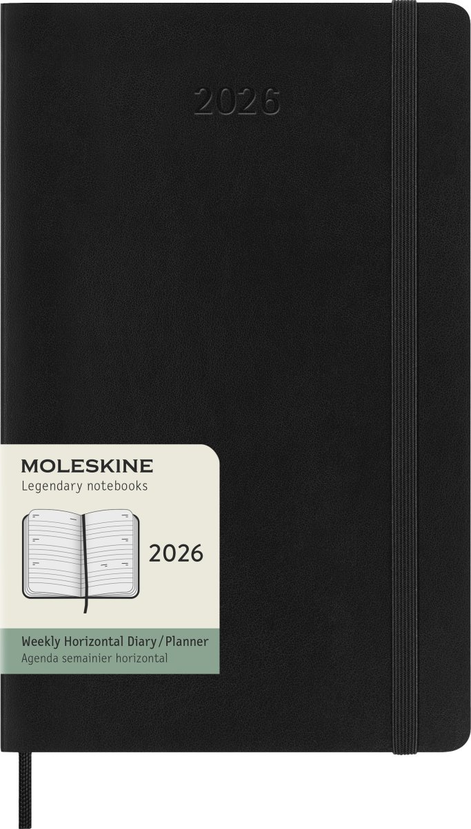 Moleskine 2026 Kalender | S | Uge h. | L | Sort