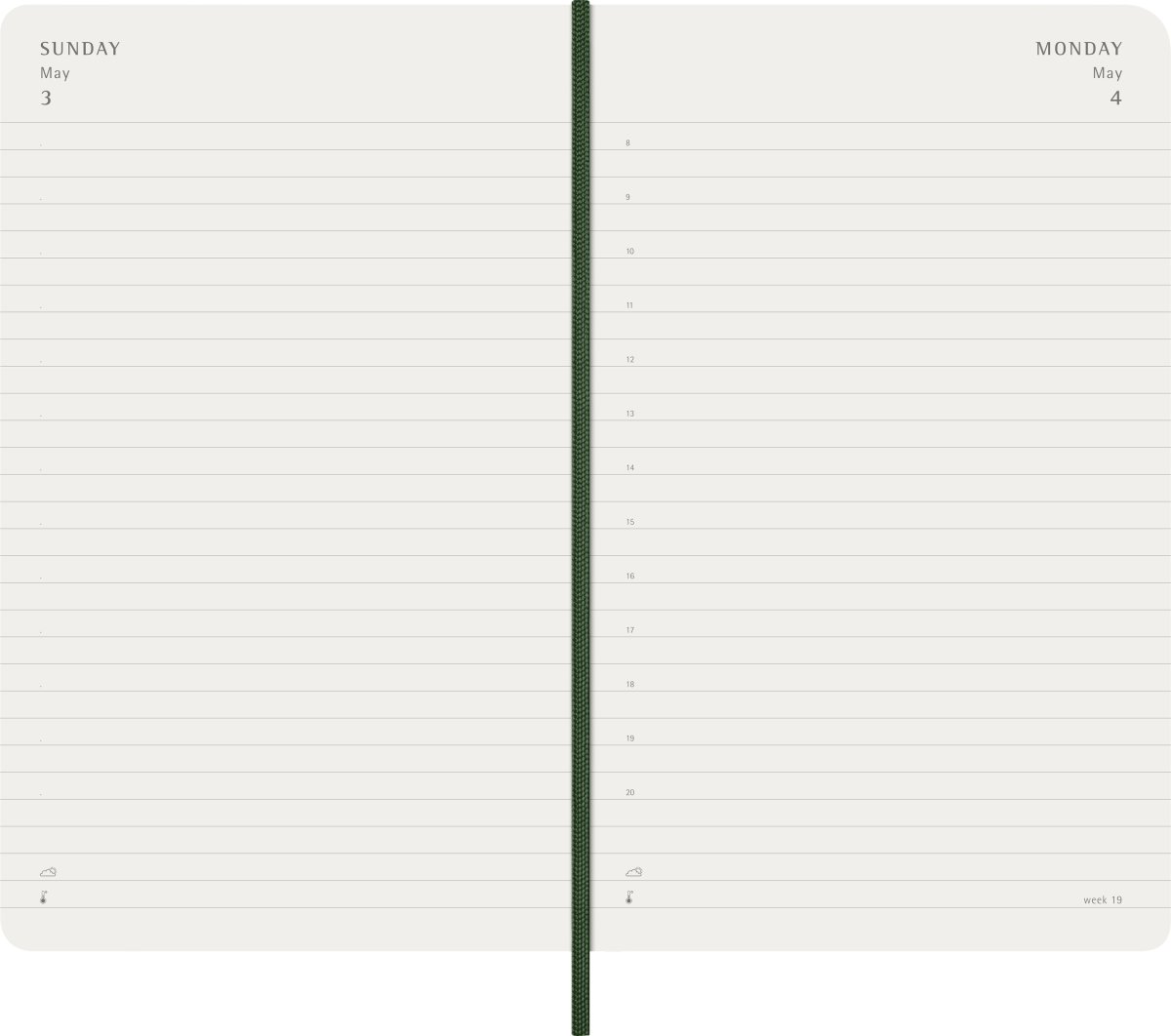 Moleskine 2026 Kalender | S | Dag | L | Grøn