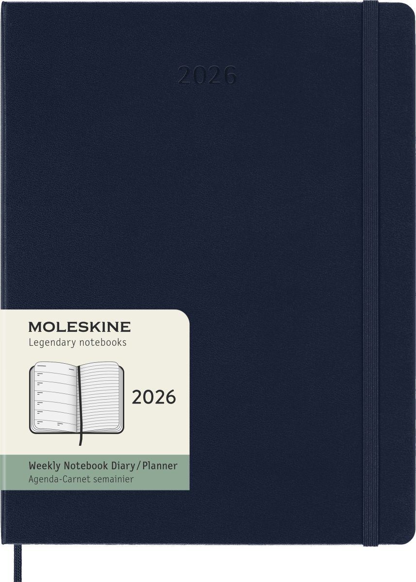 Moleskine 2026 Kalender | H | Uge | XL | Blå