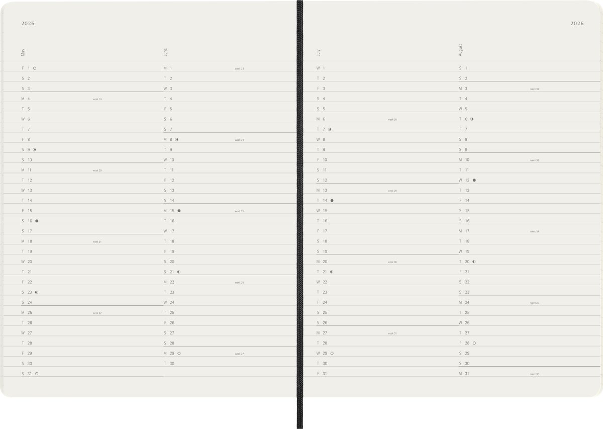 Moleskine 2026 Kalender | S | Måned | XL