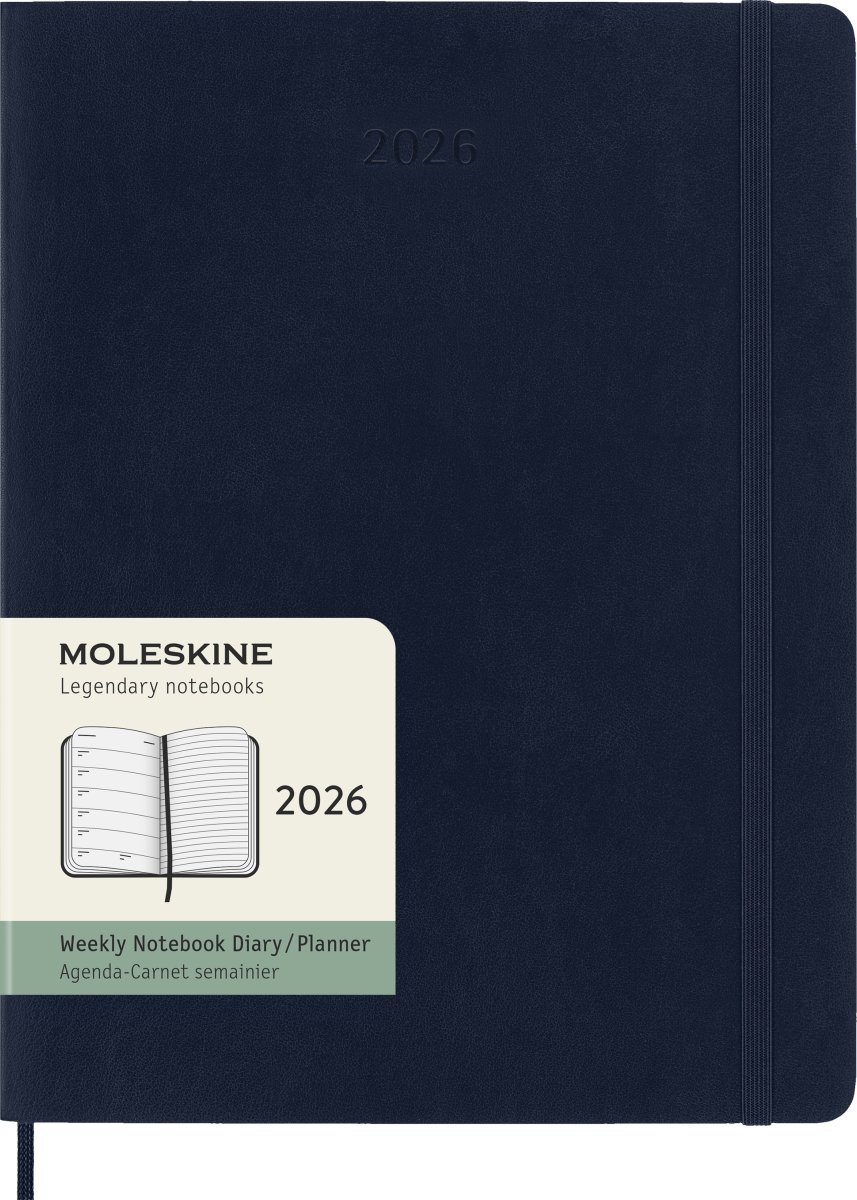 Moleskine 2026 Kalender | S | Uge | XL | Blå