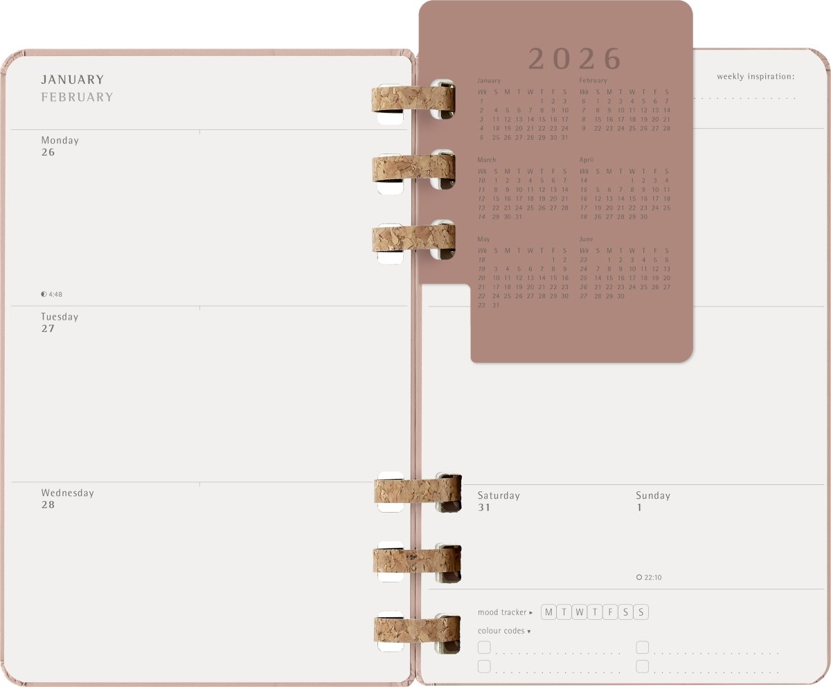 Moleskine 2026 Kalender | Spiral | Uge | L | Beige