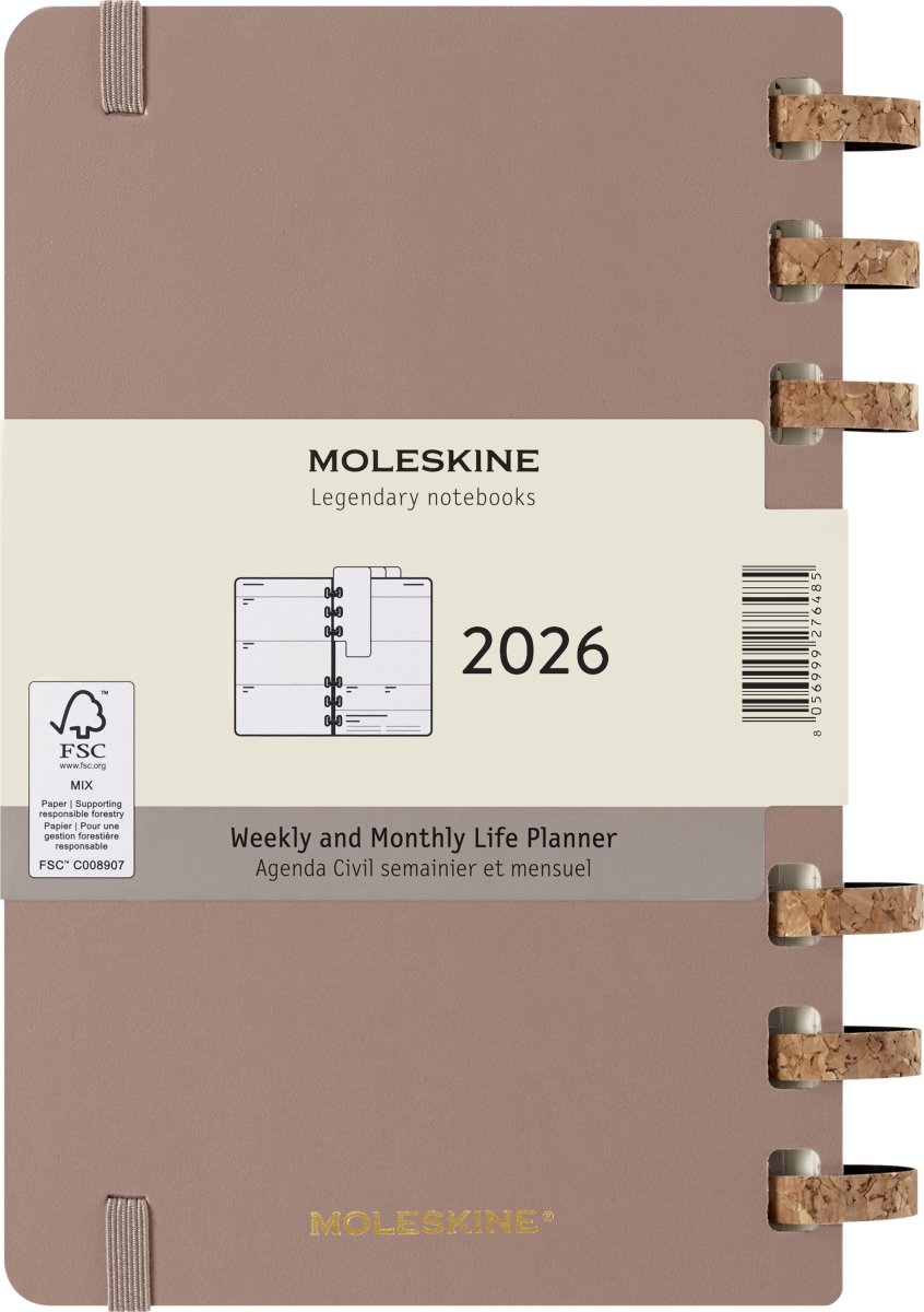 Moleskine 2026 Kalender | Spiral | Uge | L | Beige