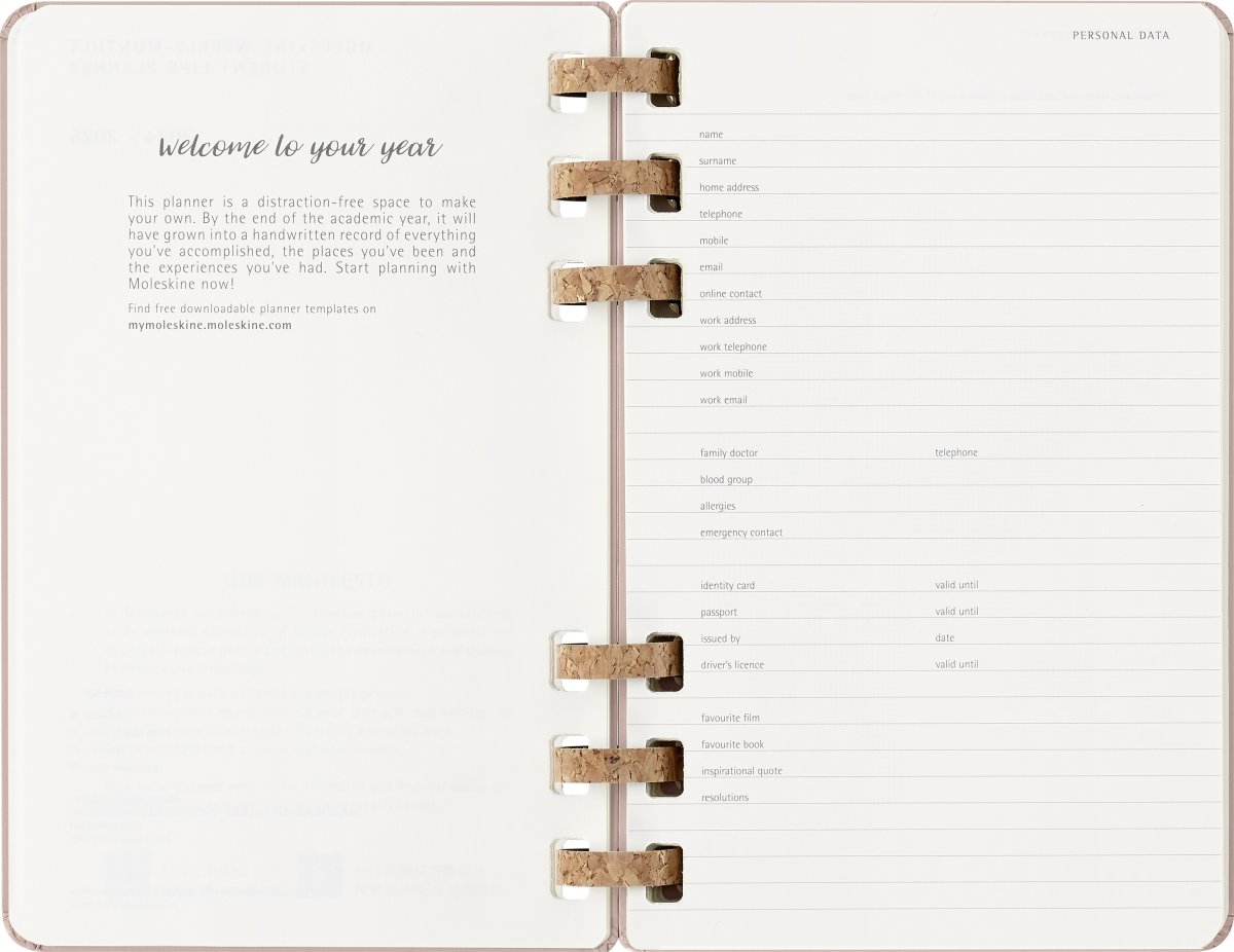 Moleskine 2026 Kalender | Spiral | Uge | L | Beige