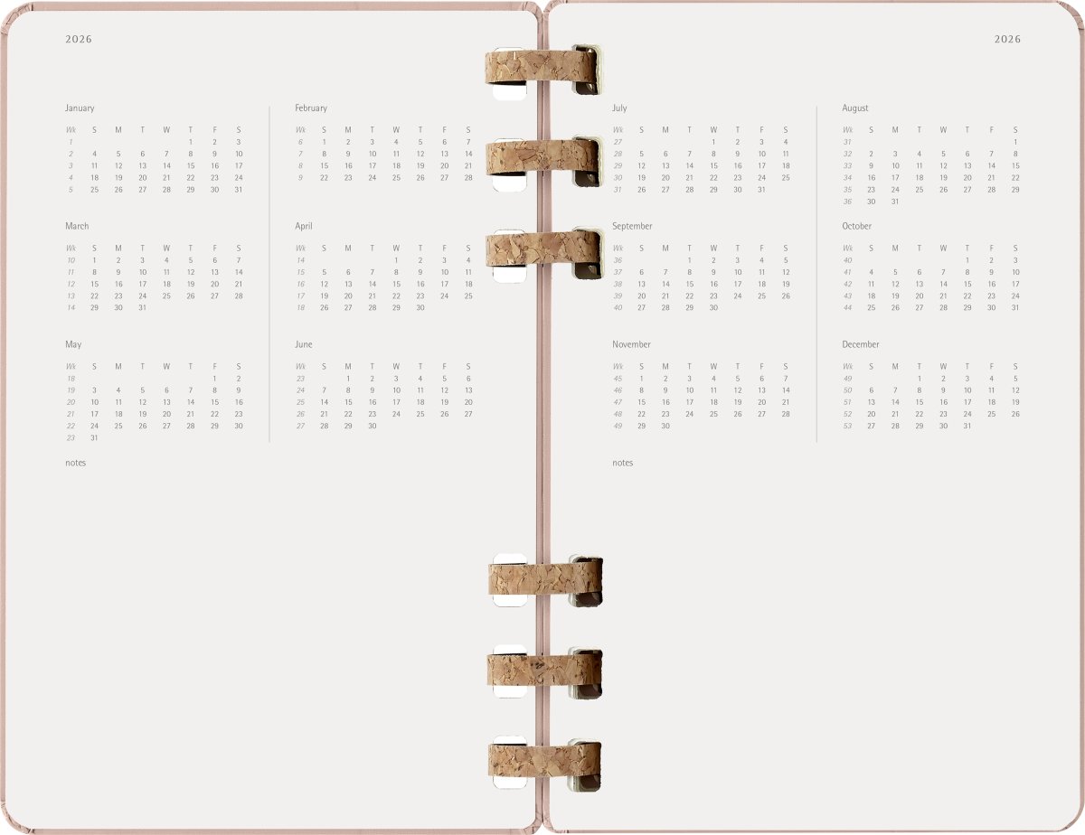 Moleskine 2026 Kalender | Spiral | Uge | L | Beige