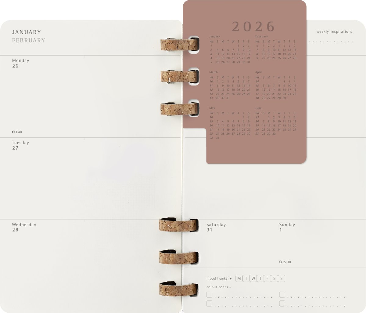 Moleskine 2026 Kalender | Spiral | Uge | L | Sort