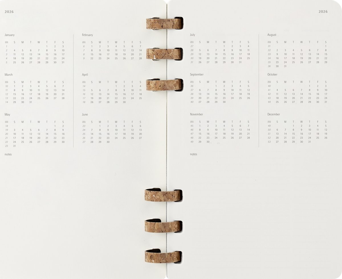 Moleskine 2026 Kalender | Spiral | Uge | L | Sort