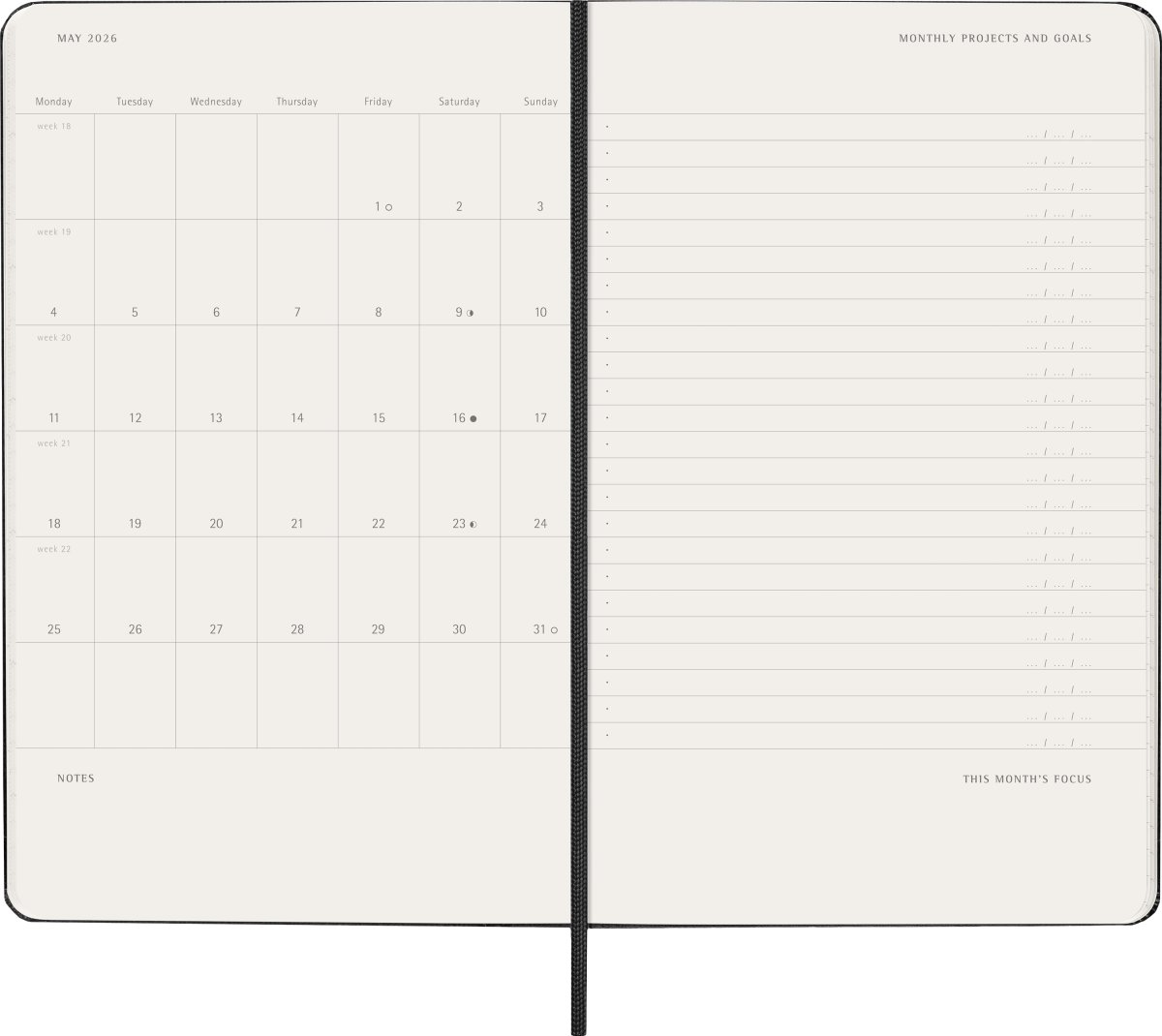 Moleskine 2026 Kalender | H | Uge Pro v. | L