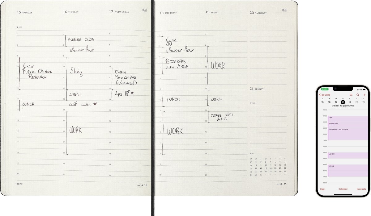 Moleskine 2026 Kalender | Pro Digital | Uge | XL