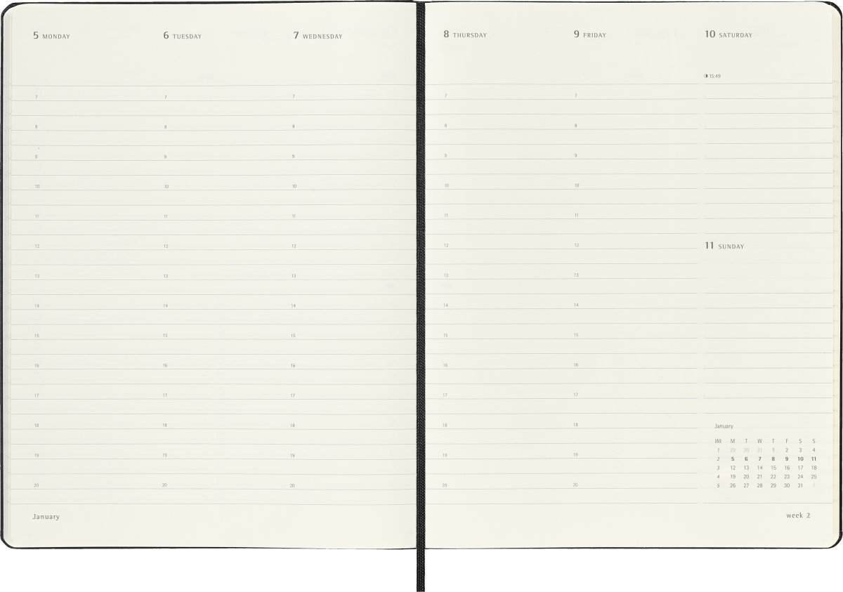 Moleskine 2026 Kalender | H | Uge Pro v. | XL